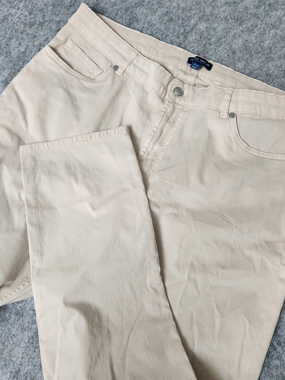 Peter Millar Crown Crafted Wayfarer Pants Men 36x32 (35x31) Beige Stretch Preppy